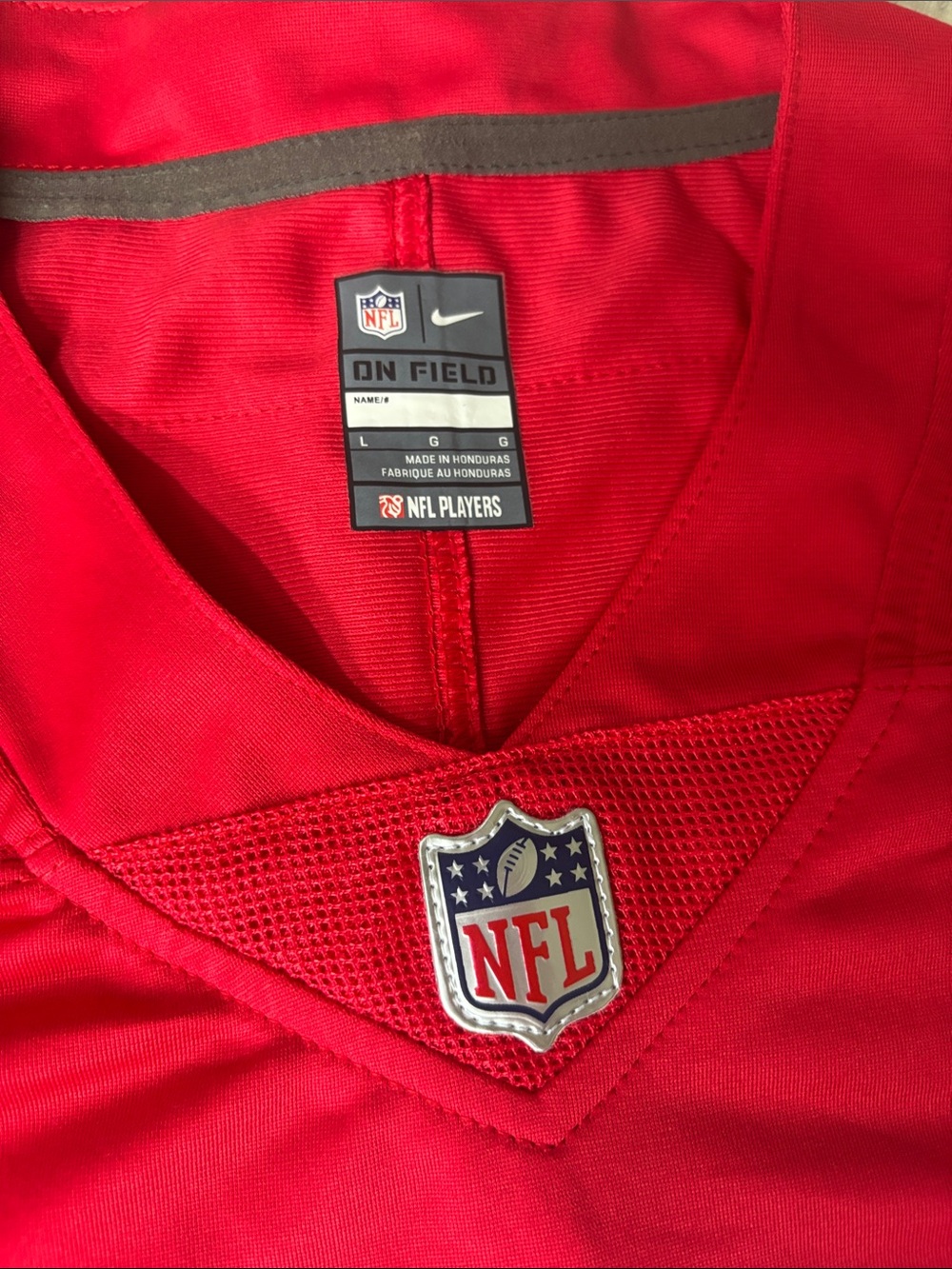 Nike Red and White #87 Football Jersey - Picture 2 of 7